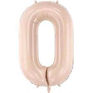 Party Deco Фолиен балон цифра, 72 см, Тъмен Бежов - 0 (fb230t-0-013c)