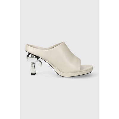 Karl Lagerfeld Кожени чехли Karl Lagerfeld IKON HEEL в бяло с дебел ток KL39004 (KL39004.011)