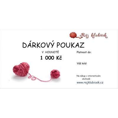 Dárkový poukaz v hodnotě 1000 Kč