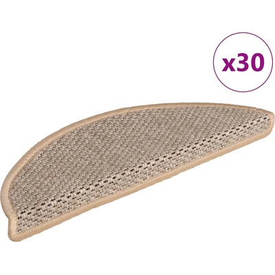 vidaXL Самозалепващи стелки за стълби сизал 30бр 56x17x3см светлобежов (3365868)