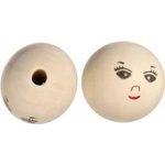 TITANUM Wooden beads face straddles 4pcs