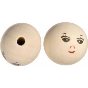 TITANUM Wooden beads face straddles 4pcs