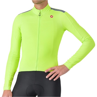 Castelli Мъжка фланелка с дълъг ръкав за колоездене Castelli Puro 4 Jersey Cycling jersey - Electric Lime (056-3780-0212)