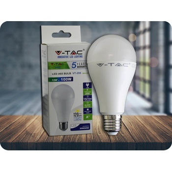 V-TAC E27 LED žiarovka 12W, A65 SAMSUNG CHIP Teplá biela