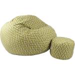 Pufrelax Комплект, Барбарон с табуретка за крака 700л. , King Size, Zippity Green, Перящ се калъф, Пълнеж с микс от мемори пяна и дунапрен, Гама Premium