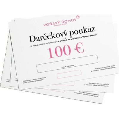 Voňavý domov Darčekový poukaz 100€