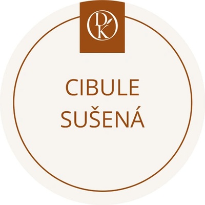 Davídkovo koření Etiketa Cibule sušená béžová průměr 4,5 cm 1 ks