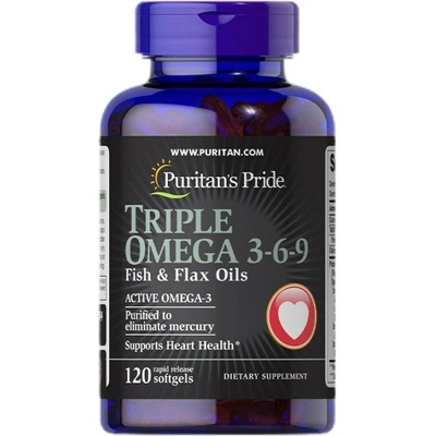Puritan's Pride Triple Omega 3-6-9 Fish & Flax Oils [120 Гел капсули]