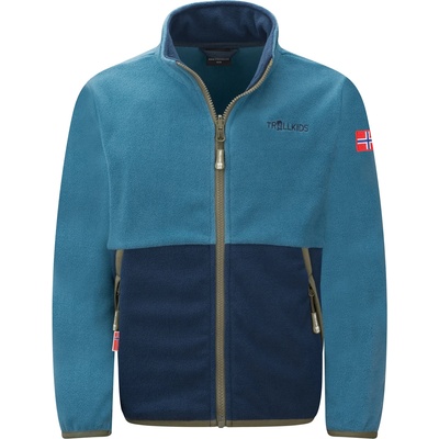TROLLKIDS Детско поларено яке Trollkids Kid's Storfjord Jacket Fleece jacket - Dark Marine / Mystic Blue / Pine Green - размер 92 (EU) (703-4008-0411)