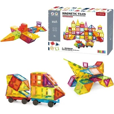 iMex Toys Magnetická stavebnice Magnetic Tiles 85 ks