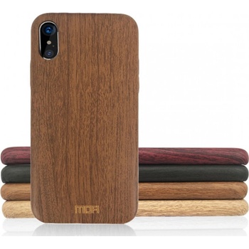 Pouzdro MOFI stylové ochranné v dřevěném designu iPhone XS / iPhone X - kávová