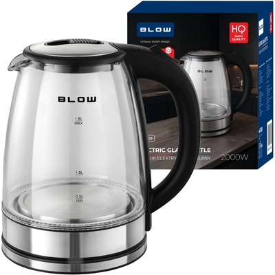 BLOW BK-18GS стъклен чайник 2000W черен