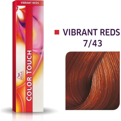 Wella Professionals Color Touch Vibrant Reds barva 7/43 Medium Blonde/Red Gold 60 ml