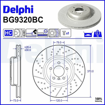 Brzdový kotúč DELPHI BG9320BC