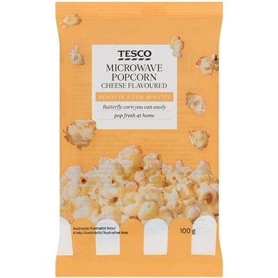 Tesco Zrná pukancovej kukurice do mikrovlnnej rúry so syrovou príchuťou 100 g