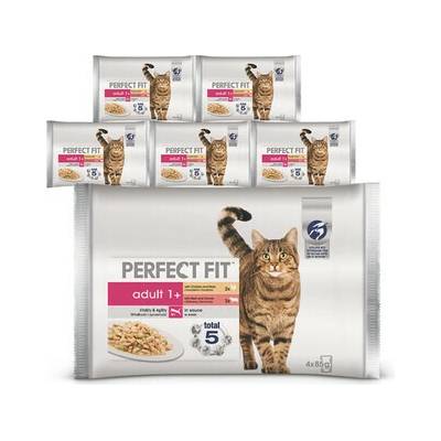 PERFECT FIT Adult kapsičky 24x s kuřecím masem a hráškem, s hovězím masem a mrkví 85 g