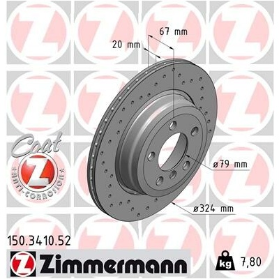 Brzdový kotúč ZIMMERMANN 150.3410.52 (150341052)
