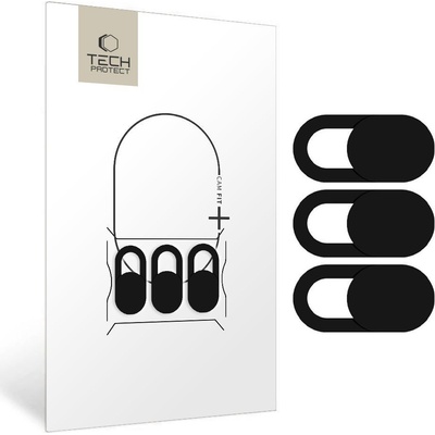 Tech‑Protect Cam Fit+ 3‑Pack – nalepovací krytka webkamery pro notebooky