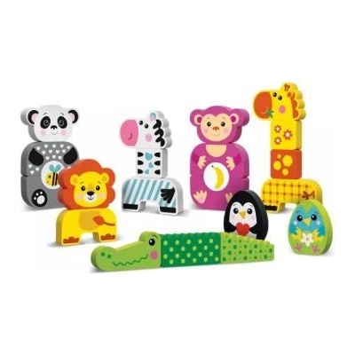 KIDS HITS Детски хитове: комплект дървени играчки за приятелски зоопарк - 22 части