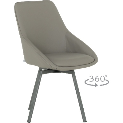 Carmen Трапезен стол wigan 2 силиконова кожа - сив 43 (3532137)