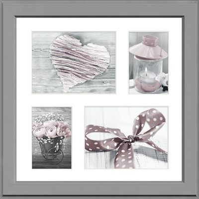 STYLER Рамка за 4 снимки Malmo 39 x 39 см сива (RA-13908)