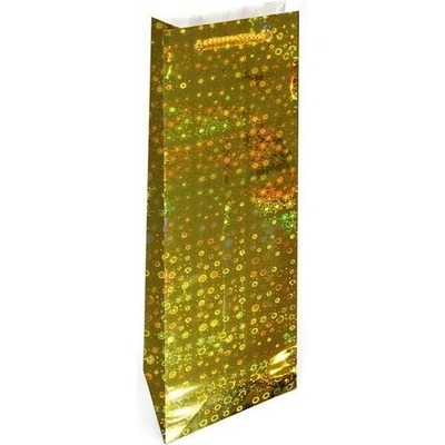 Nekupto Dárková taška na lahev hologram Zlatá Fsc