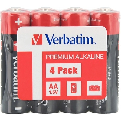 Verbatim ALKALINE BATTERY AA 4 PACK (SHRINK WRAP) (49501)