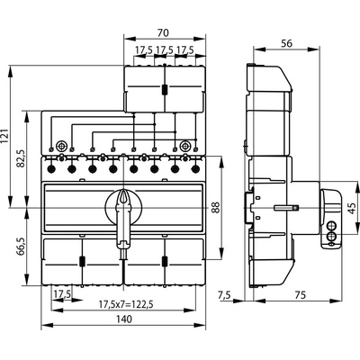 Přepínač Spamel 400 V IP20 63 A PRZK-4063 W02