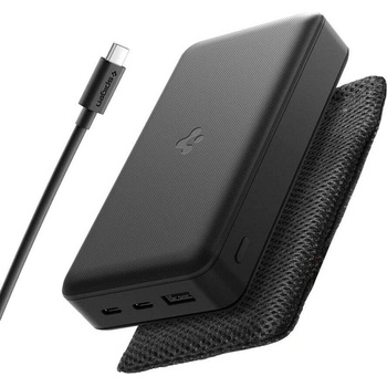 Spigen Външна Батерия, Spigen Essential Alloy Portable Charger 20000mAh 30W EA3020, Черен (ABA09433)