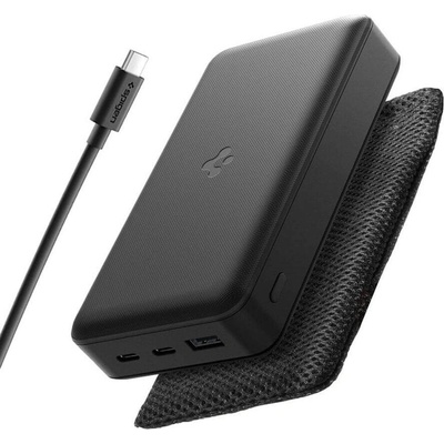 Spigen Външна Батерия, Spigen Essential Alloy Portable Charger 20000mAh 30W EA3020, Черен (ABA09433)