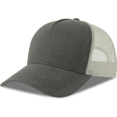 Atlantis Headwear Rapper Cotton-S 5 panelová Trucker COT330260g2499-grey melang Melír šedá/bílá