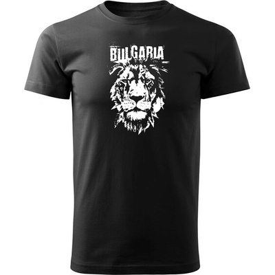 DRAGOWA Тениска с къс ръкав български лъв, черна (36638)