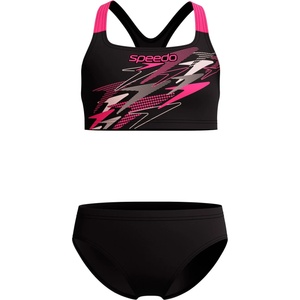 Speedo Детски комплект бикини Speedo Kid's Medley Logo 2 Piece Bikini - Anthracite / Margarita Pink - размер 152 (EU) (750-2432-0214)