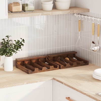 vidaXL Кейс Кафяво 36 x 30 x 10 см Масивно махагоново дърво (42012376)