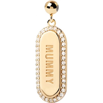 PDPaola Pozlacený přívěsek se zirkony MUMMY Charms CH01 106 U