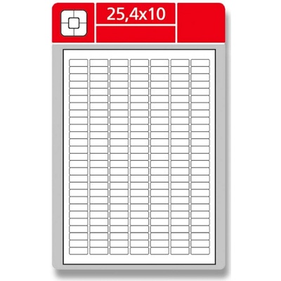 Coveris EPSW025010A4 samolepicí etikety 25,4×10 mm, 18900 etiket bílá