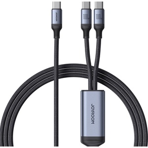 JOYROOM кабел за данни 2в1 Type-C - Type-C/Type-C, 150 см, ЧЕРЕН SA21-1T2 C (SA21-1T2 C)