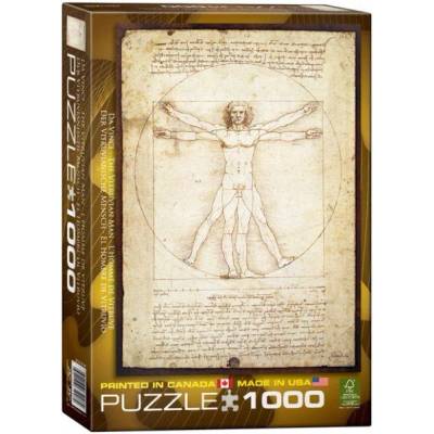 EUROGRAPHICS - Puzzle Leonardo da Vinci: Vitruvian Man - 1 000 piese