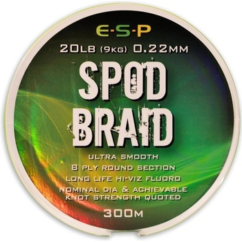 ESP Šnúra Spod Braid Fluo Zelená 300m 0,22mm 9kg