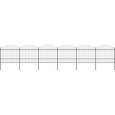 vidaXL Zahradní plot s hroty ocel (1,5–1,75) x 10,2 m černý