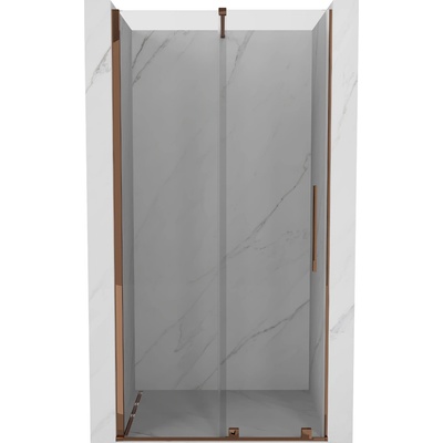 Mexen Velar, posuvné dvere do otvoru 85x200 cm, 8mm číre sklo, ružové zlato profil, 871-085-000-01-60