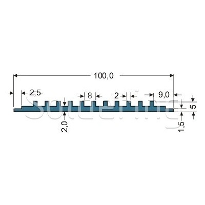 Hliníkový profil EKG1, krabicový, přírodně eloxovaný, 1000 mm - 105001547