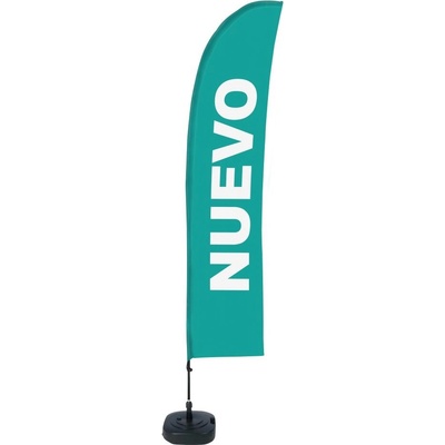Jansen Display Beach Flag Budget Wind Complete Set New Turquoise Spanish, 1010 x 4305 mm