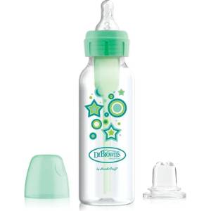 Dr. Brown's Преходно шише Dr. Brown's Options+ Narrow - Зелени звезди, 250 ml (72239317372) - ozone