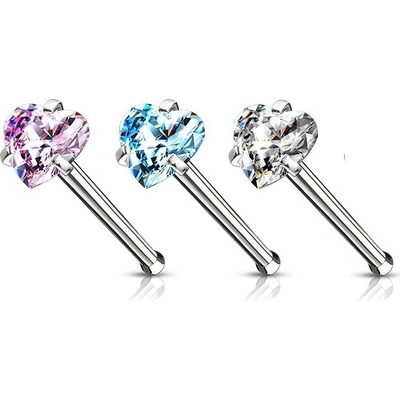 Šperky4U piercing do nosu srdíčko N0135C