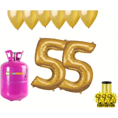 HeliumKing Helium párty set na 55. narozeniny se zlatými balónky