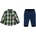 Guess Комплект карирана риза и дънков панталон за бебе момче Guess