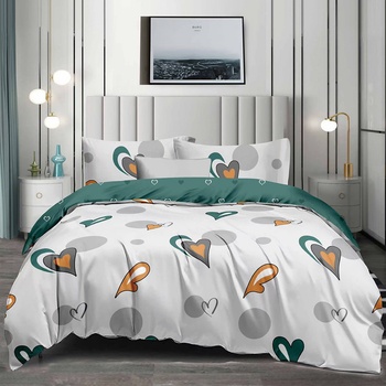 EmonaMall Двулицево спално бельо (размер за приста) EmonaMall, 4 части - Модел S17072 (S17072-44444m)