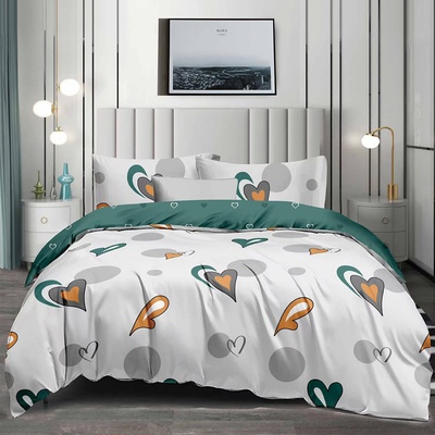 EmonaMall Двулицево спално бельо (размер за приста) EmonaMall, 4 части - Модел S17072 (S17072-44444m)