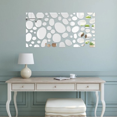 Flexistyle Samolepící dekorace zrcadlová Stones 140x70cm Stříbrná